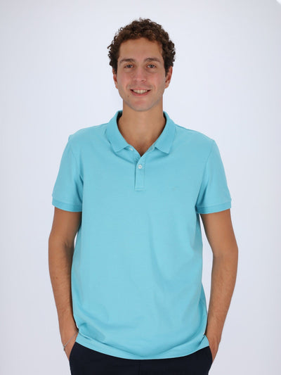 Daniel Hechter Polos AQUA / 3XL Basic Polo Shirt with Regular Fit Cut