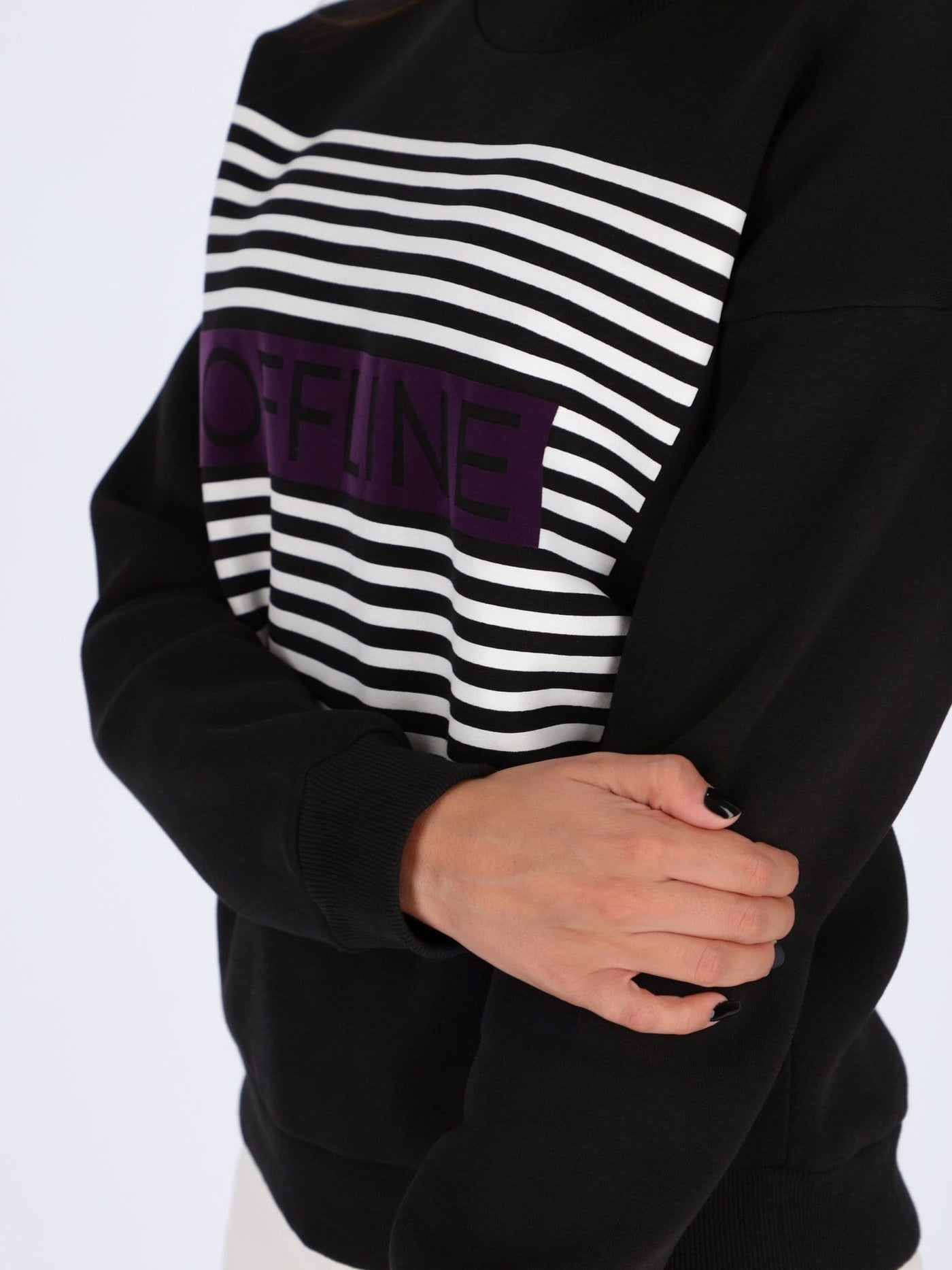 OR Sweatshirts & Hoodies Sweatshirt with Front Square Horizontal Stripes