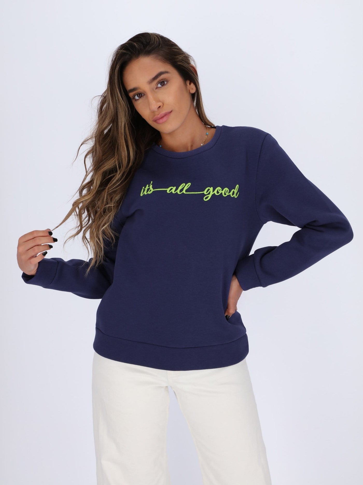 OR Knitwear TAUPE / S Embroidered Sweatshirt