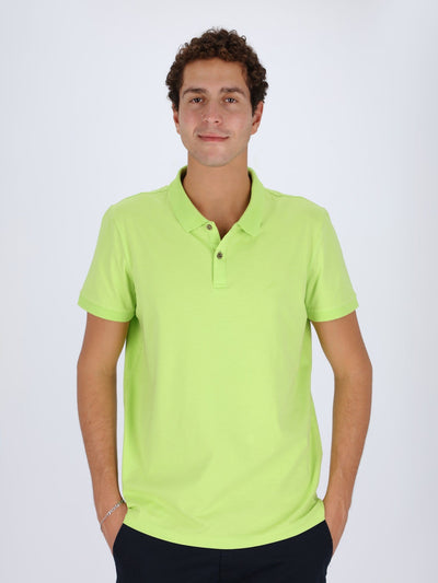 Daniel Hechter Polos GREEN GLOW / XL Basic Polo Shirt with Regular Fit Cut