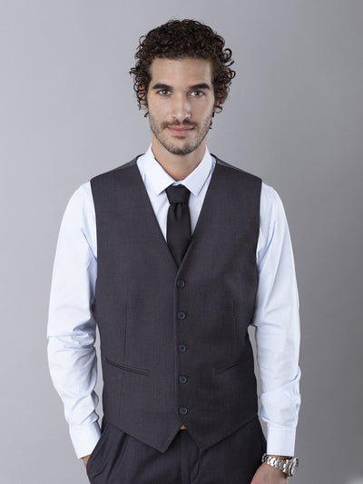 Daniel Hechter Suits & Blazers Grey / 48 City Modern Waistcoat with Tailored Fit Cut