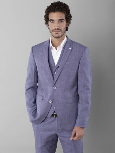 Daniel Hechter Suits & Blazers Velvet Blue / 48 Tattersall Tux Blazer with Tailored Fit Cut