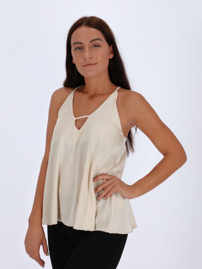 OR Tops & Blouses Novelle Peach / L Cross Back Top with Halter Neck