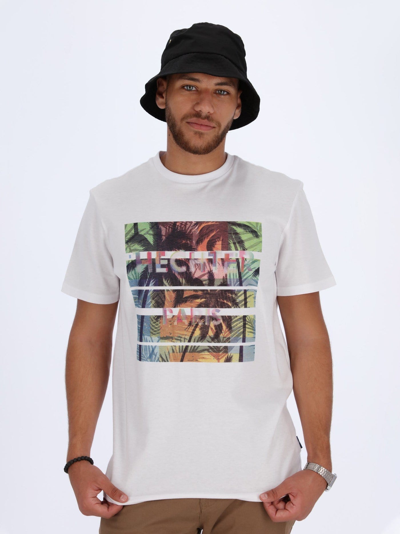 Daniel Hechter T-Shirts WHITE / 3XL Palm Trees Printed T-shirt