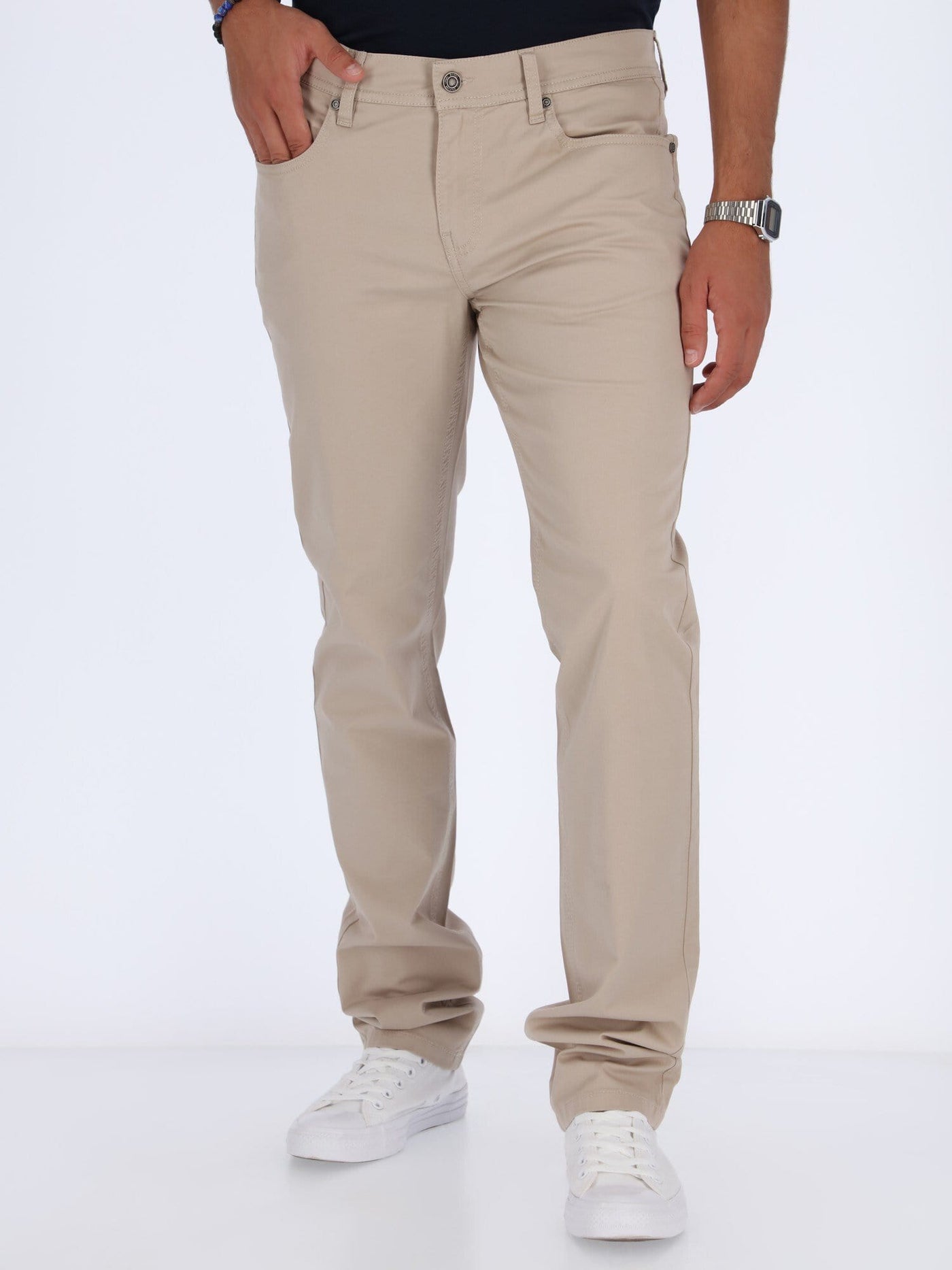 Daniel Hechter Pants & Shorts BEIGE / 32 Basic Pants with Regular Cut