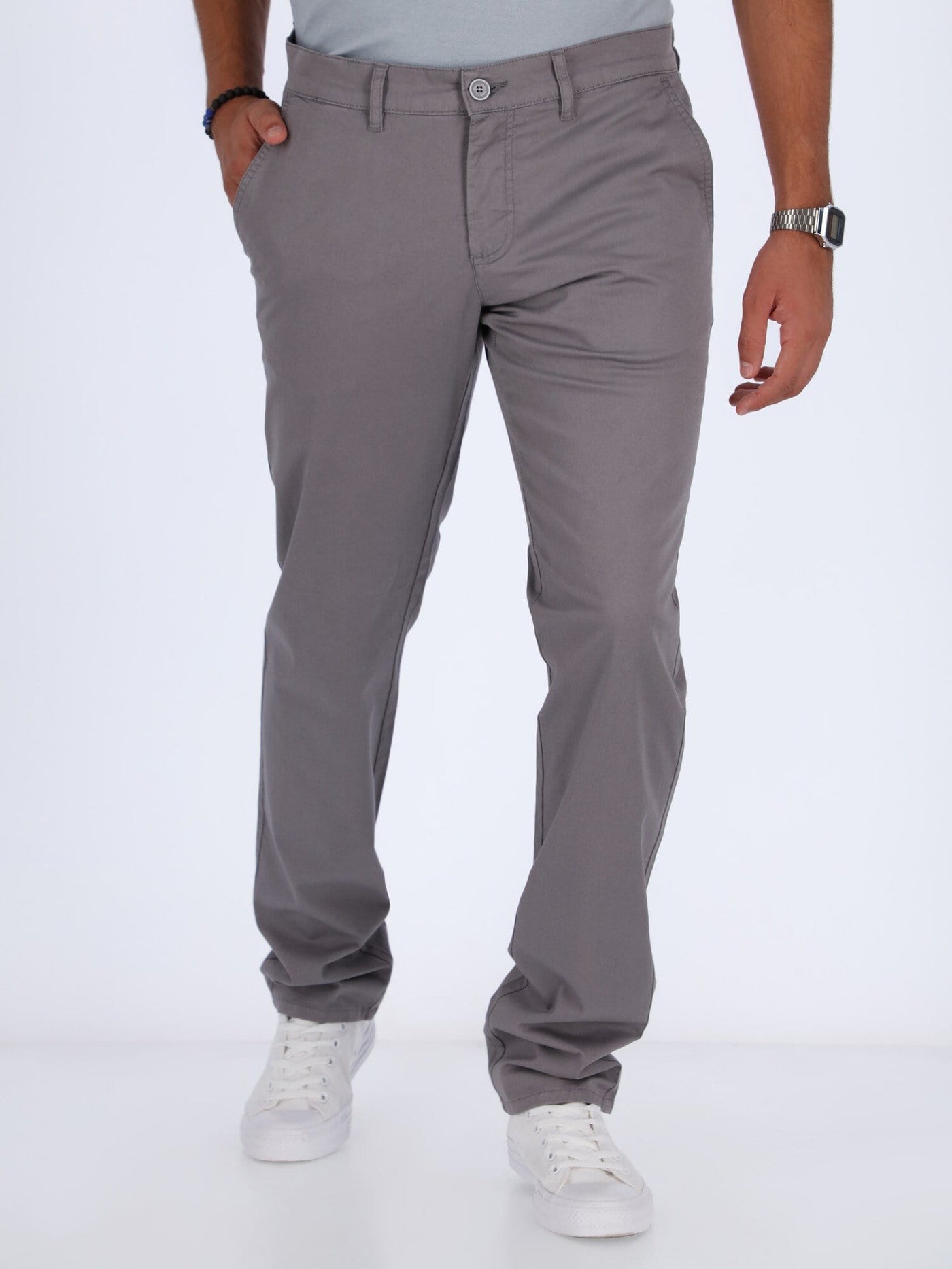 Daniel Hechter Pants & Shorts MEDIUM GREY / 42 Basic Chino Pants with Side Pockets