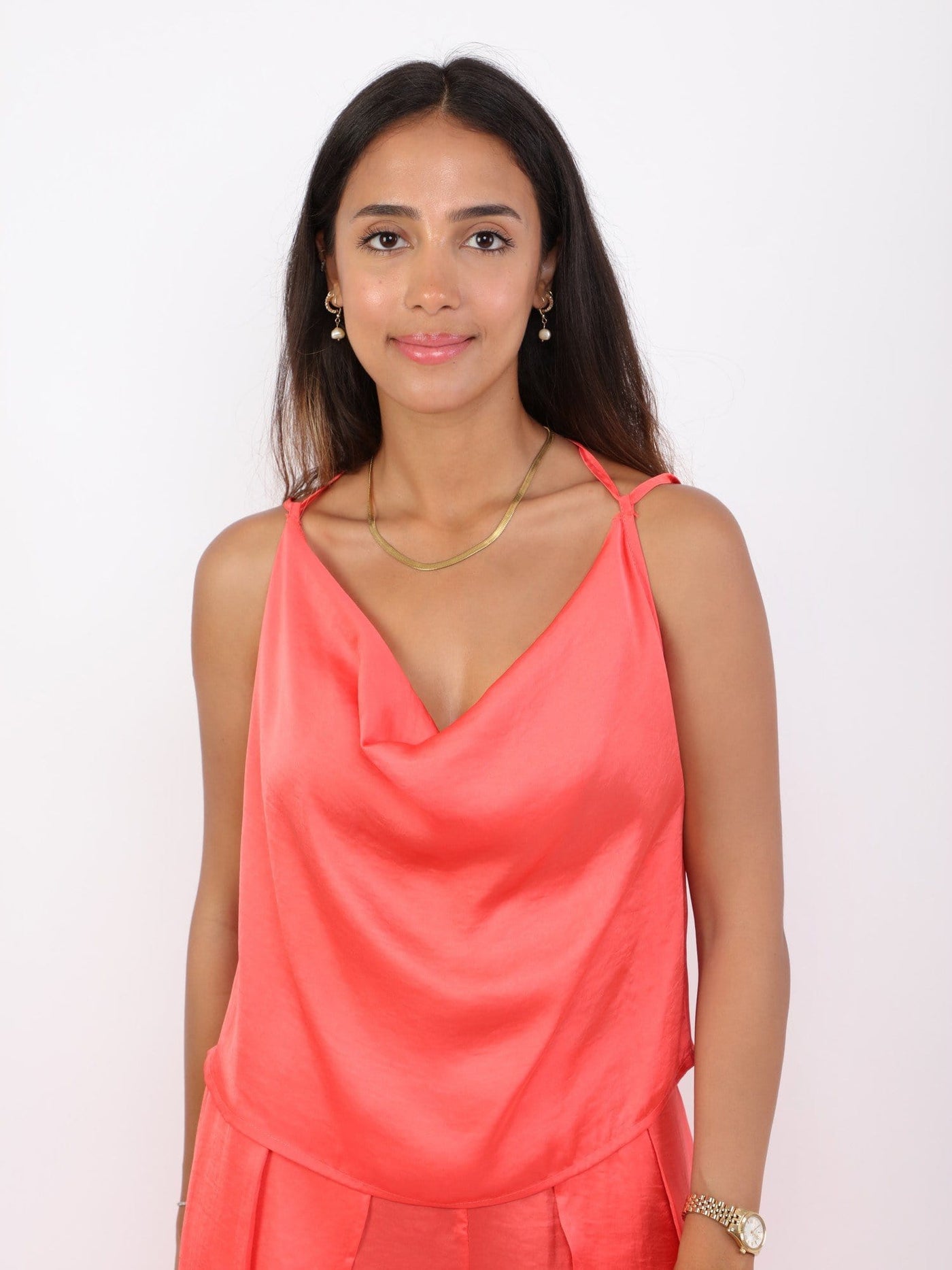 OR Tops & Blouses L / Hibiscus Draped Top with Double Strap