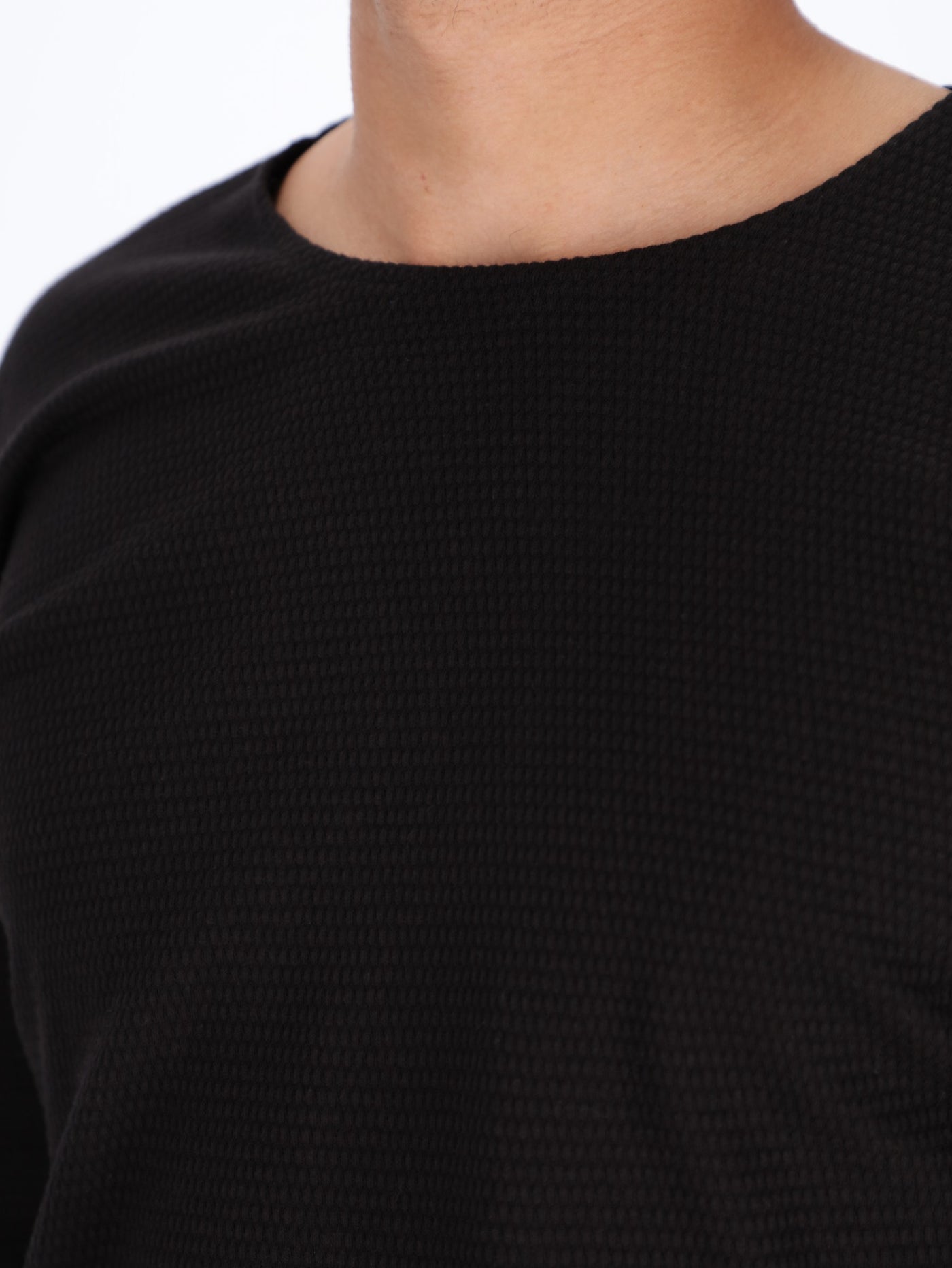 Basic Textured Long Sleeve T-Shirt