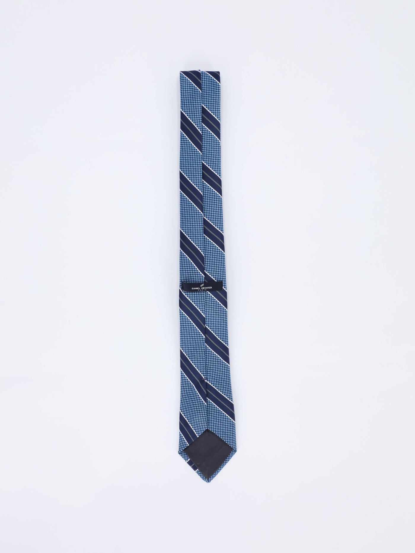Daniel Hechter Men's Textured Diagonal Stripes Necktie and Pocket Square