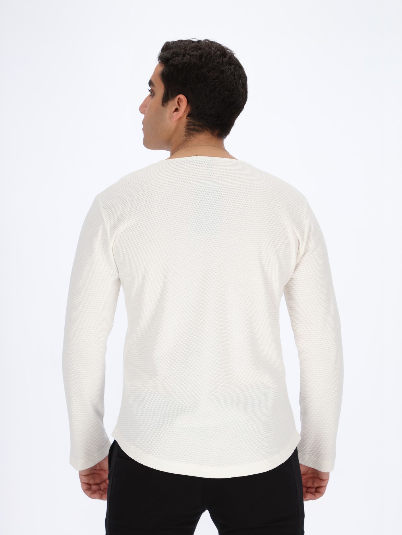 Basic Textured Long Sleeve T-Shirt