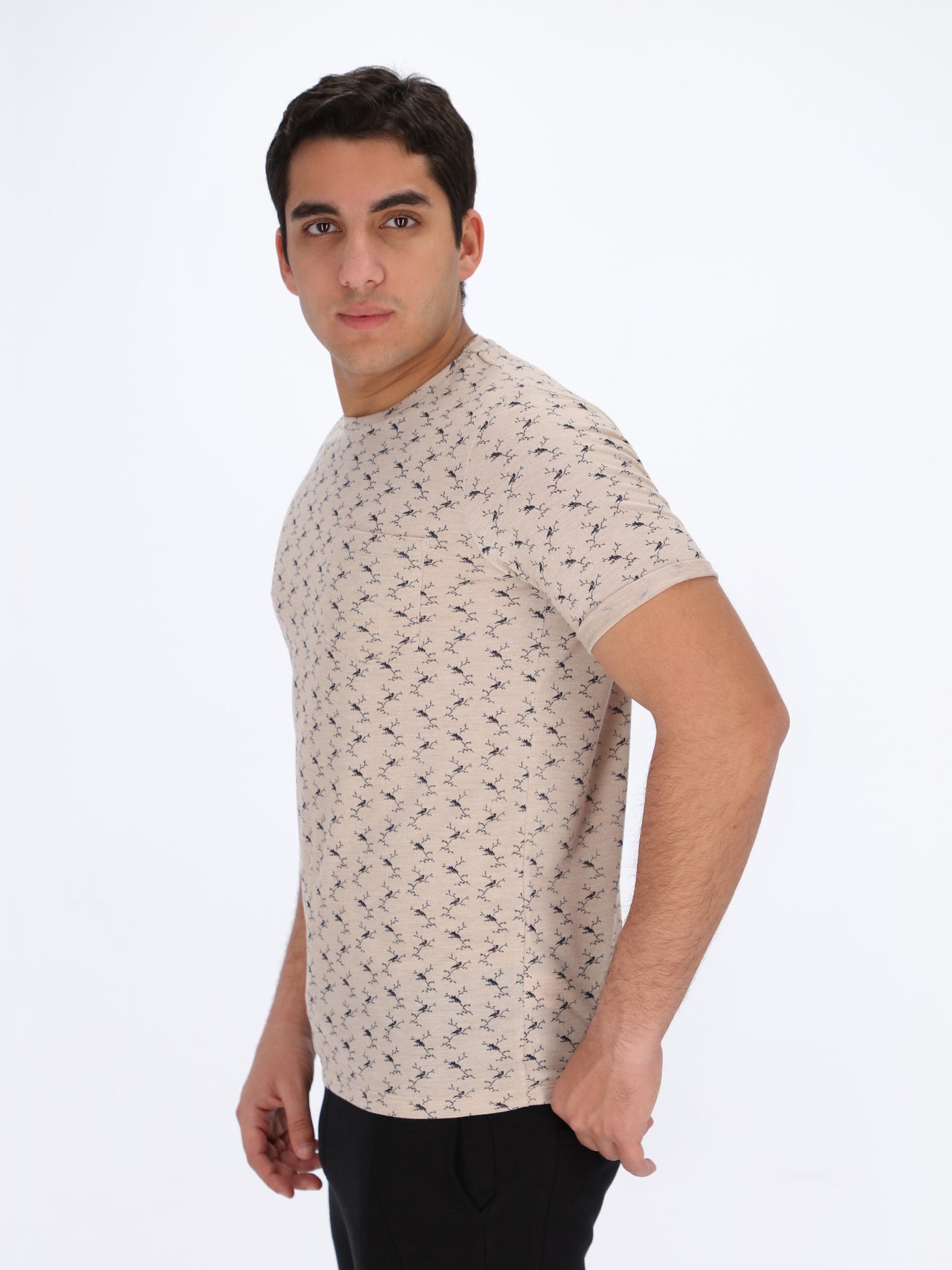 Textured All Over Printed T-Shirt