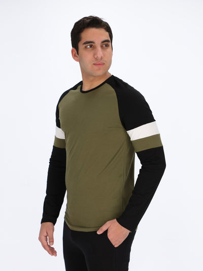 Striped Raglan Sleeve T-Shirt