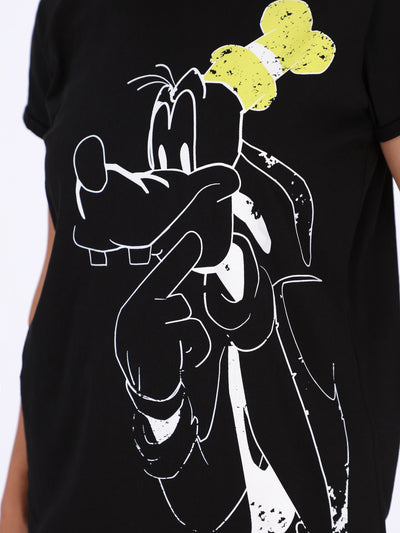 Goofy Print Crew Neck T-Shirt