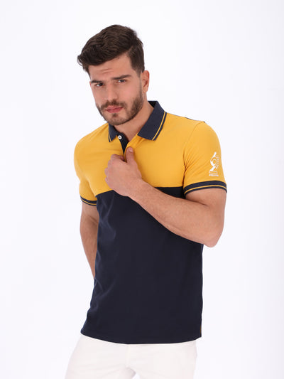 Daniel Hechter Color Block Logo Sleeve Polo T-Shirt