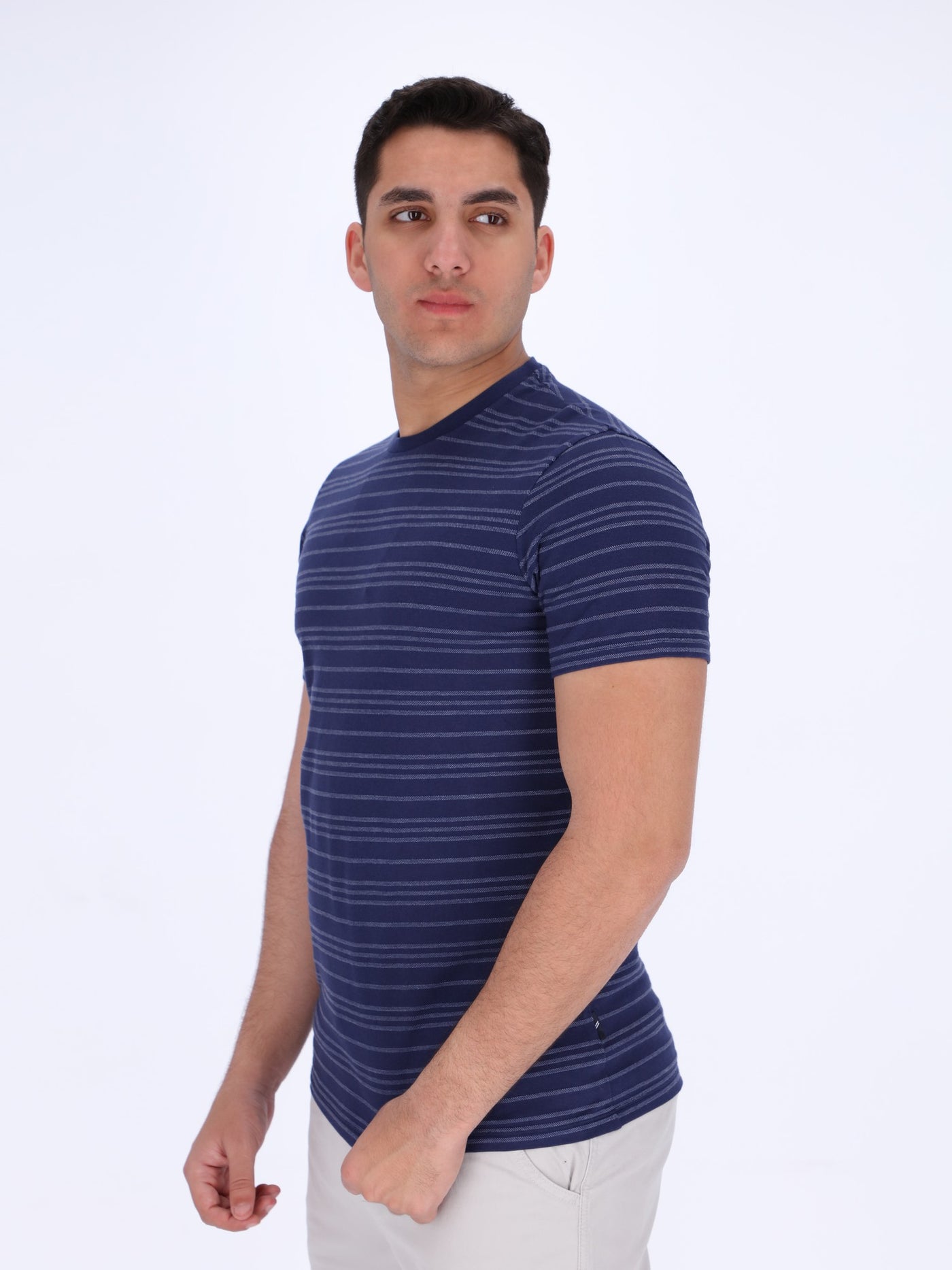 Daniel Hechter Men's Linen Striped T-Shirt
