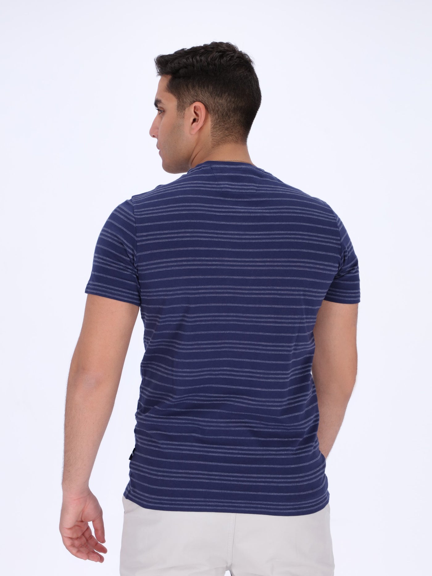 Daniel Hechter Men's Linen Striped T-Shirt