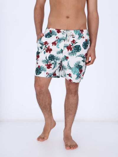 OR Men's Floral Print Drawstring Swim Trunks