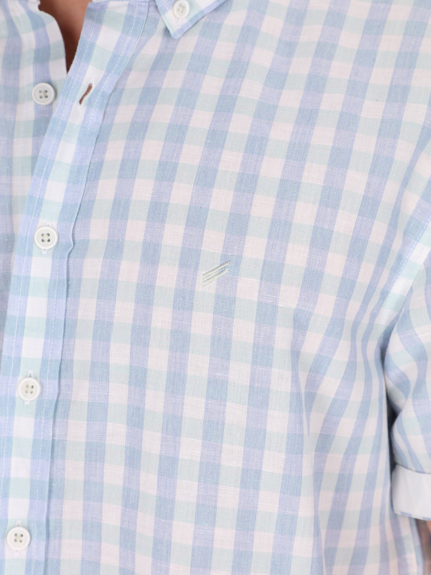 Daniel Hechter Men's Checkered Rolled-Up Short Sleeve Shirt