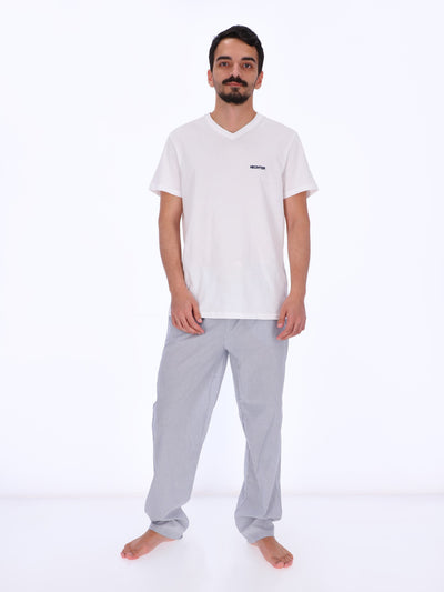 filosofi Mursten udlejeren Daniel Hechter Men's Embroidered Logo V-Neck Pyjama T-Shirt – TFK