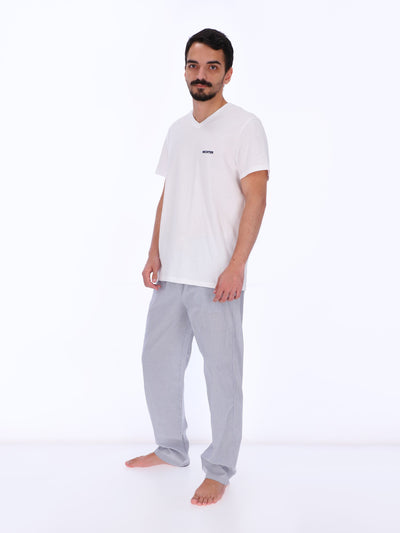 Daniel Hechter Men's Embroidered Logo V-Neck Pyjama T-Shirt