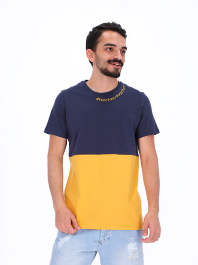Daniel Hechter Men's Color Block Printed T-Shirt