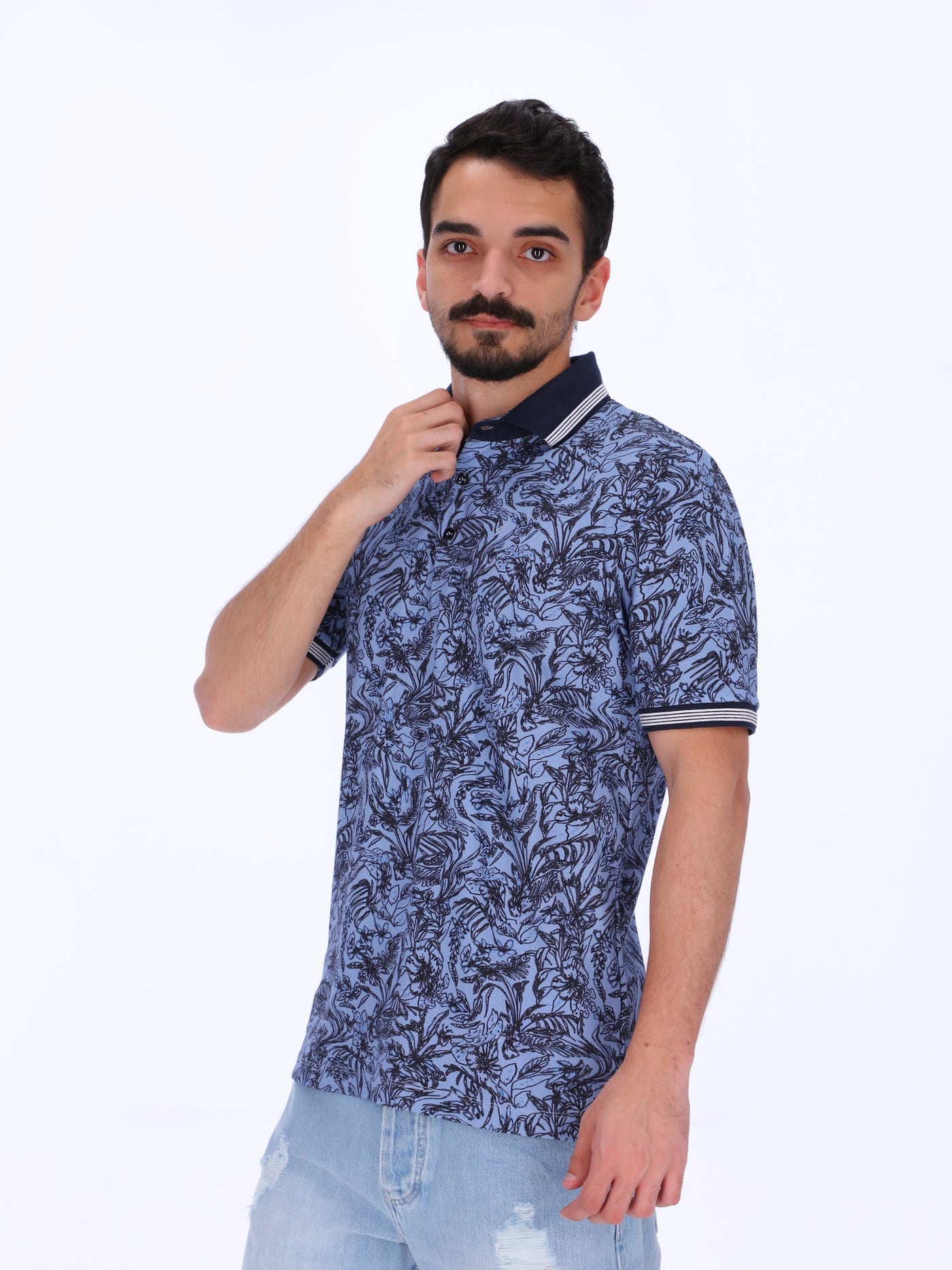 Daniel Hechter Men's Floral Print Polo Shirt