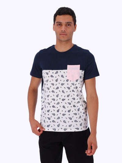 OR Men's Patch Pocket Printed Color Block T-Shirt