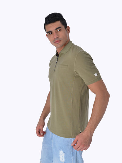 Daniel Hechter Men's Zip Front Polo Shirt