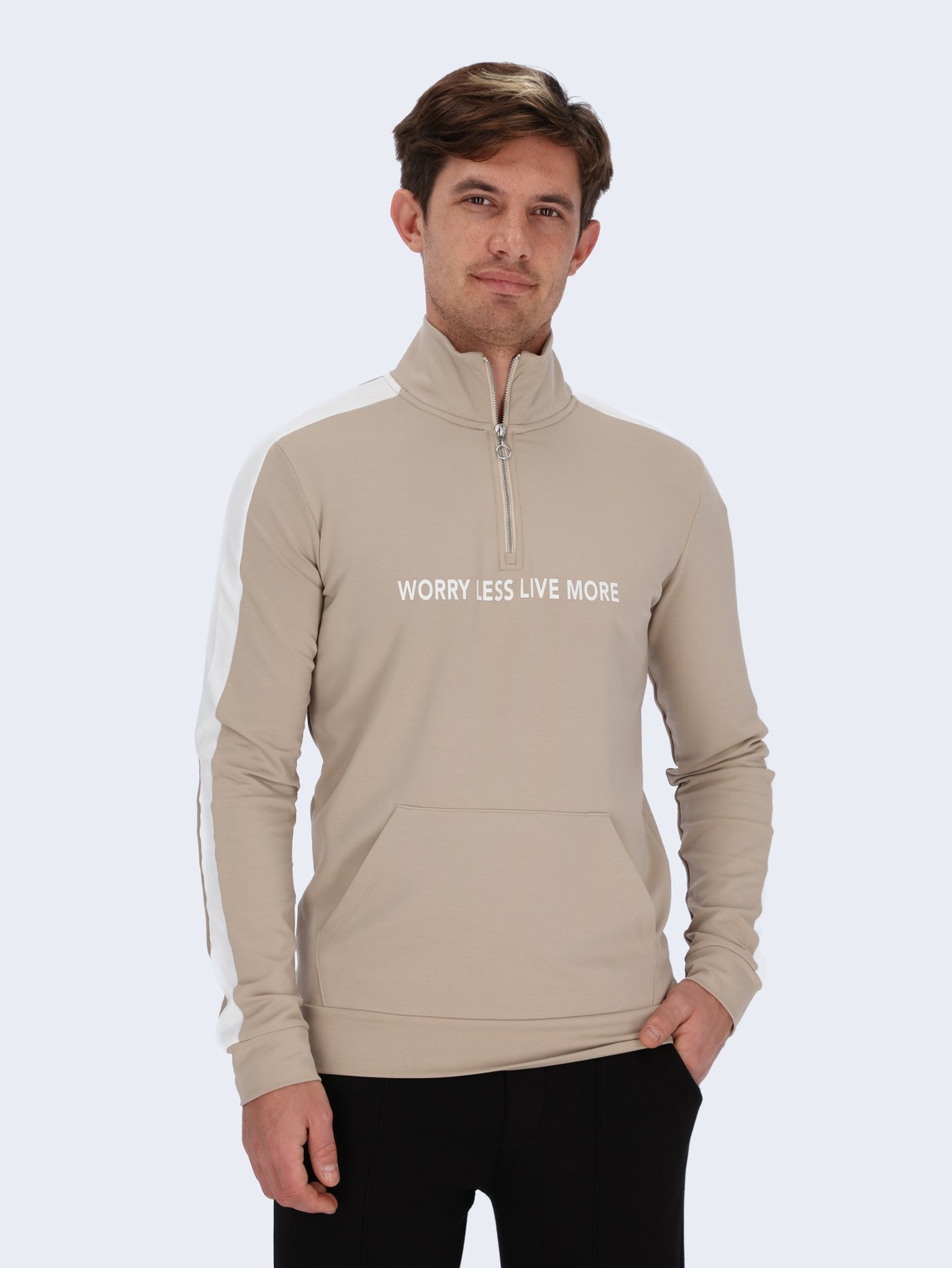 Worry Less Front Text Print Sweatshirt