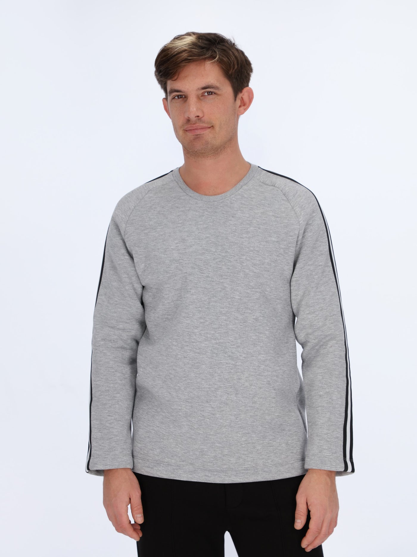 Heather Sweatshirt with Tapes on Sleeve