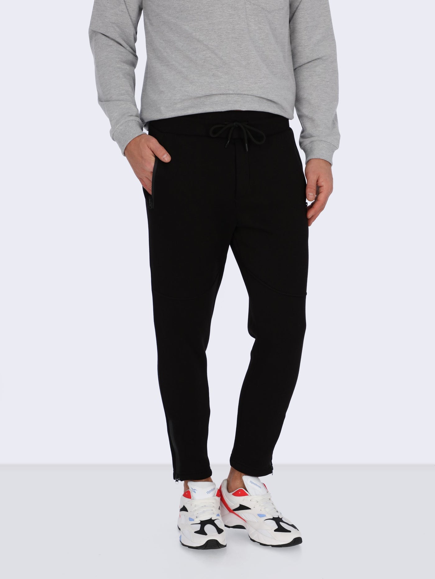 Basic Sweatpants with Side Zipper on Hems