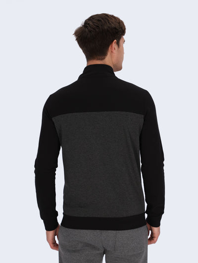 Bi-Color Zip-Up Sweatshirt
