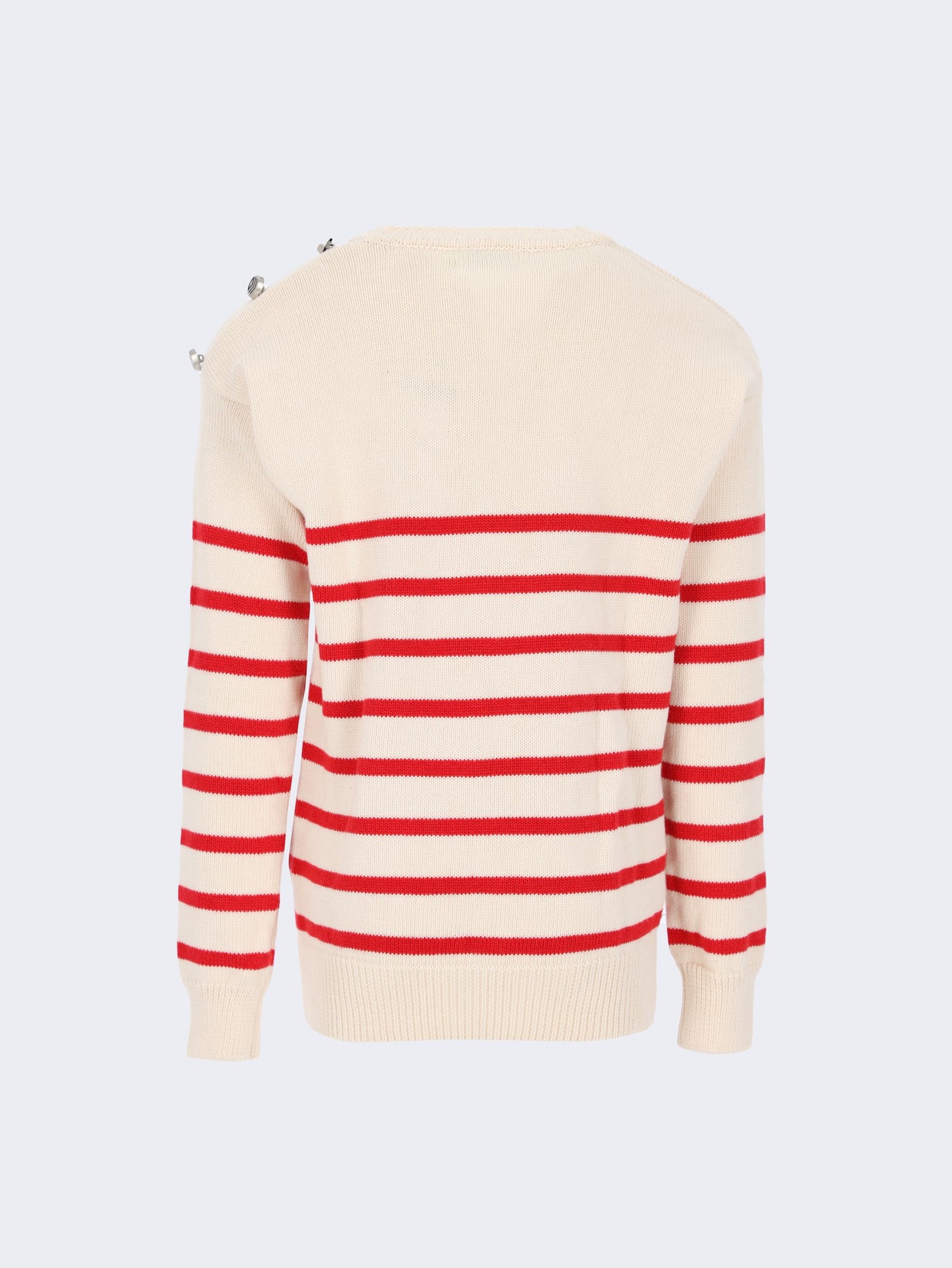 Kids Girls Horizontal Stripes Pullover with Buttons on Collar