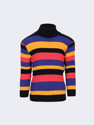 Kids Girls Multicolor Ribbed Pullover