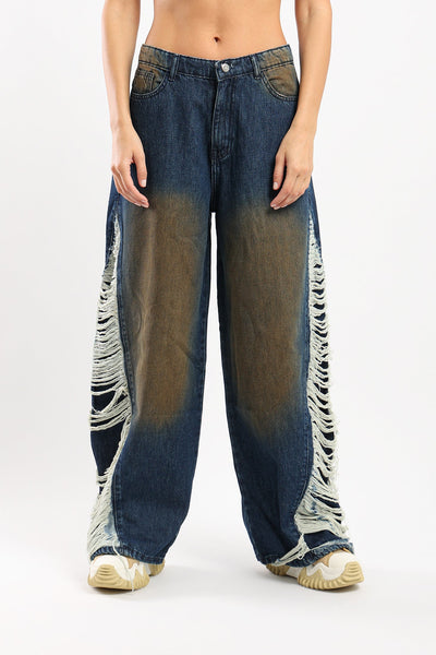 BOLD DISTRESSED BAGGY JEANS