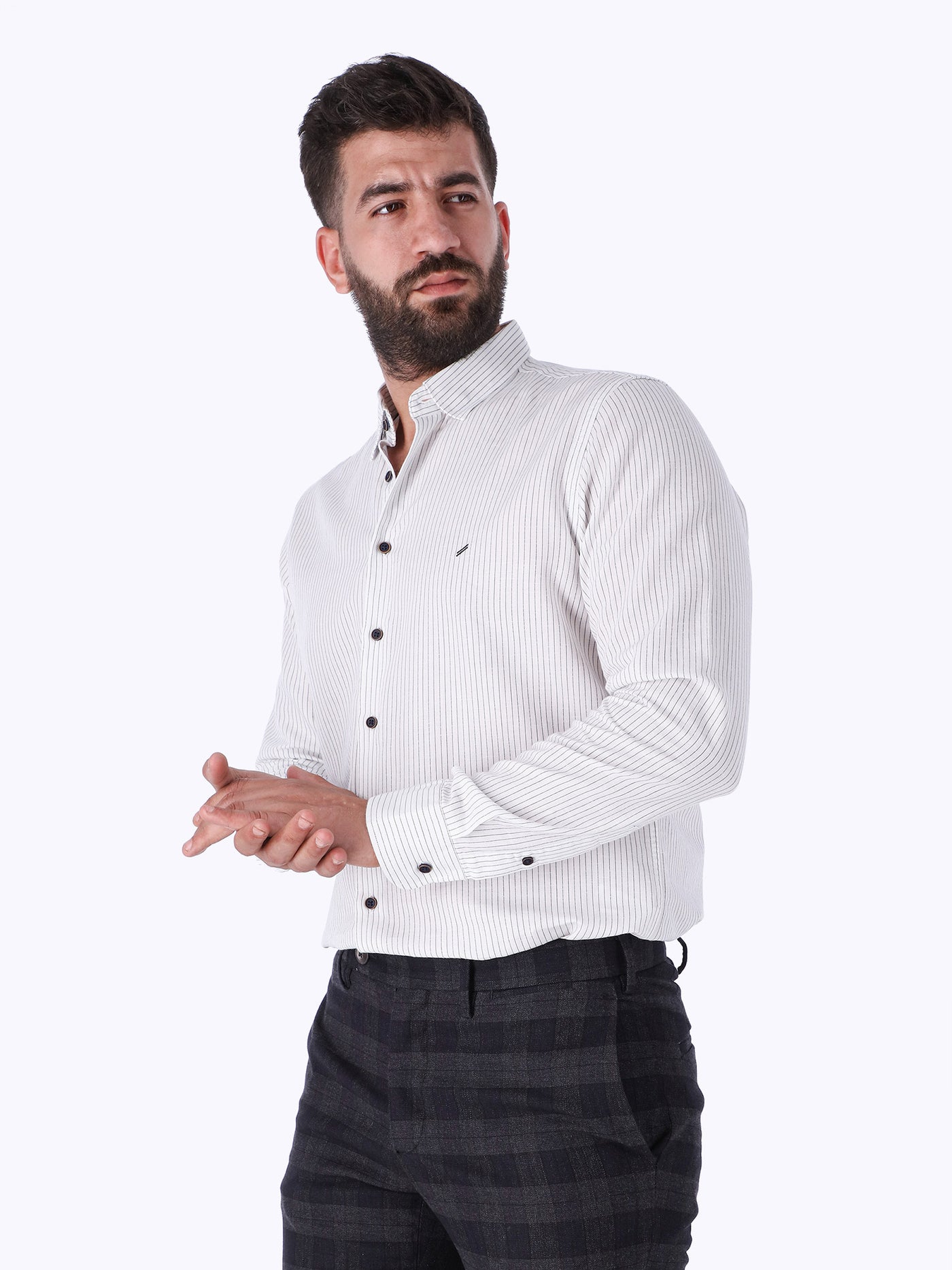 Daniel Hechter Men's Striped Long Sleeve Shirt