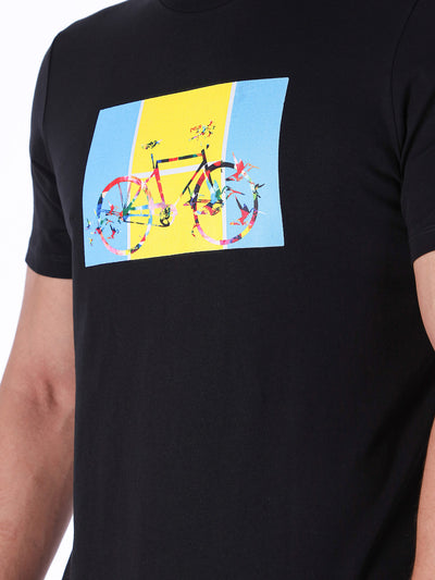 Daniel Hechter Men's Bike Print T-Shirt