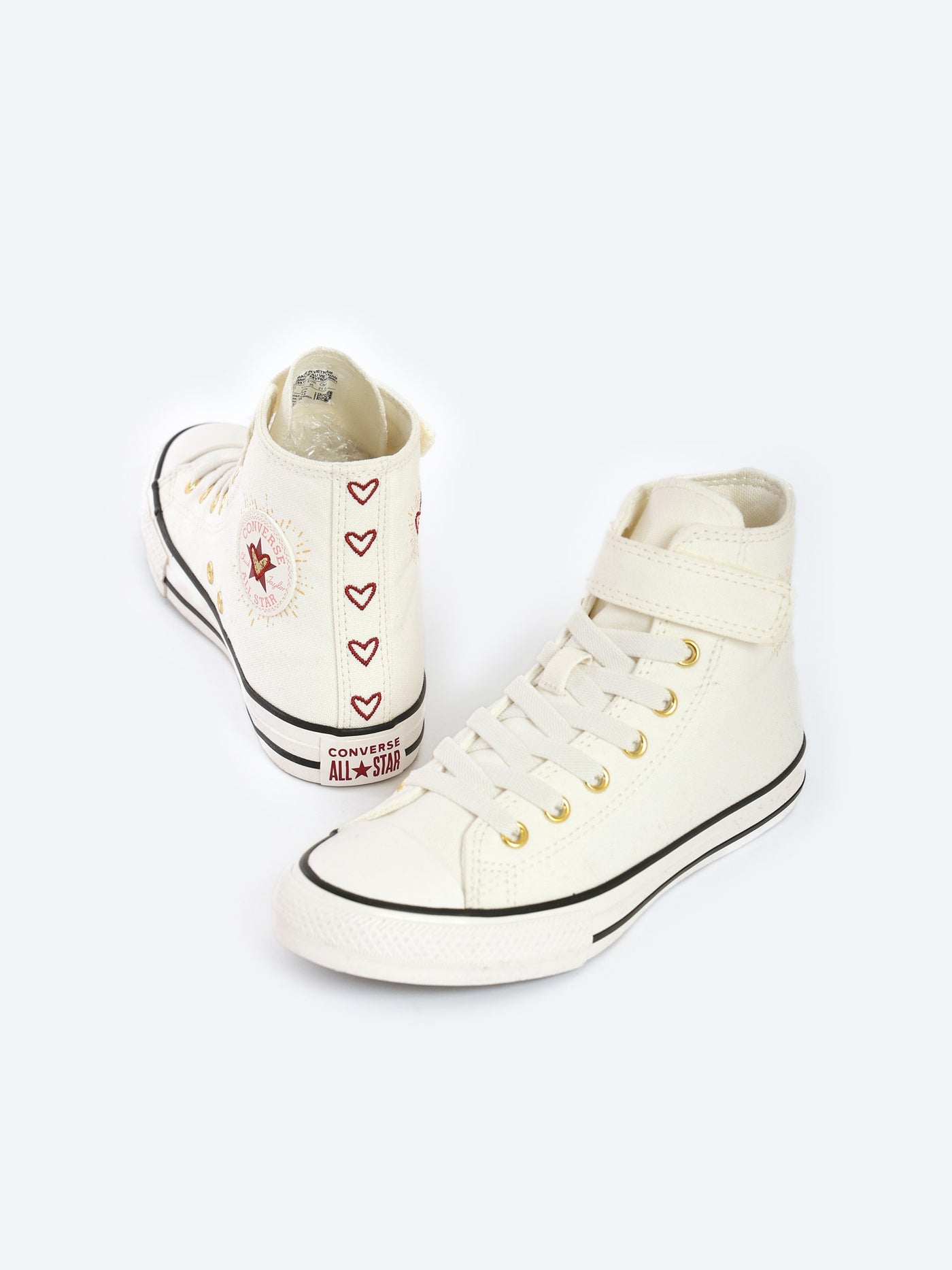 Converse Kids Girls Sneakers With Hearts Patterned