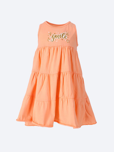 Ozone Kids Girls Sleeveless Tiered Printed Dress