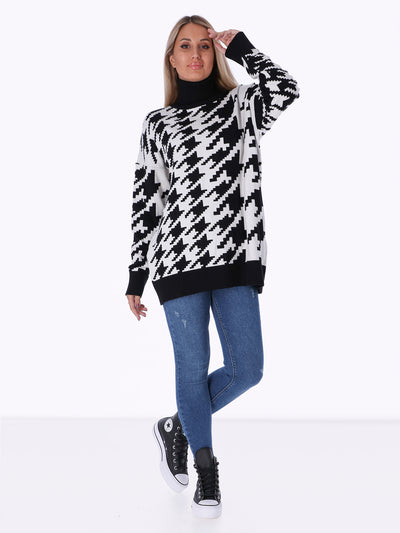 Oversized Pullover - Houndstooth