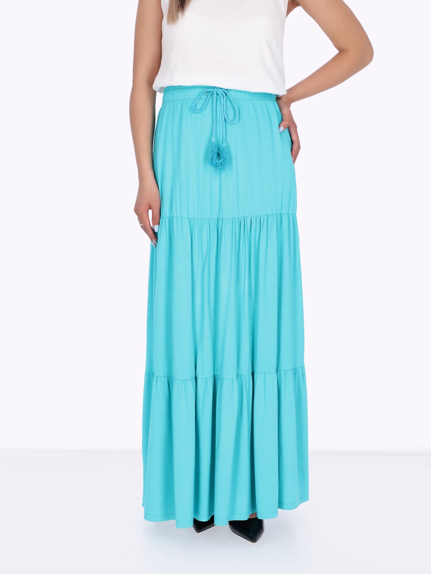 OR Women's Drawstring Tiered Maxi Skirt
