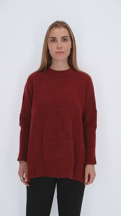 Slit Sides Ripped Knitted Pullover
