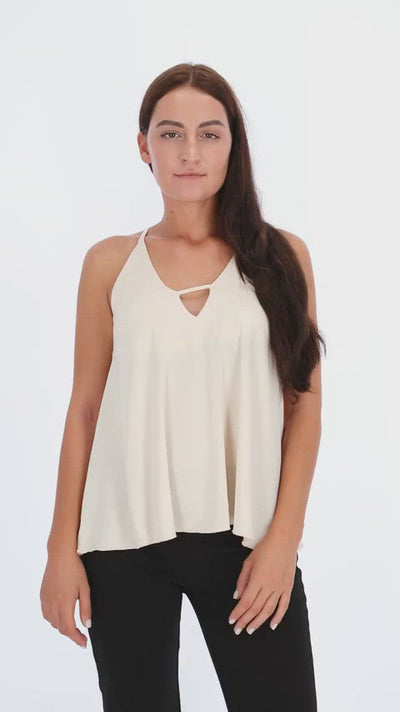 Cross Back Top with Halter Neck