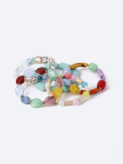 Bead Bracelet - Set of 5 - Colorful