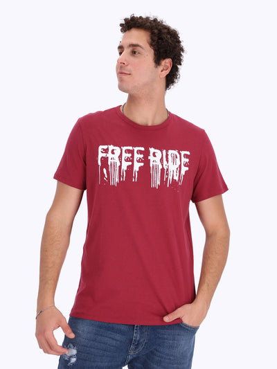 O'Zone Men's Free Ride Front Print T-Shirt