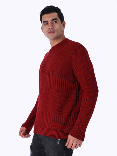 OR Mens Textured Crew Neck Sweater