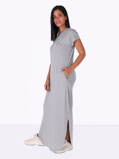 OR Women's Short Sleeve Side Slit Maxi Dress