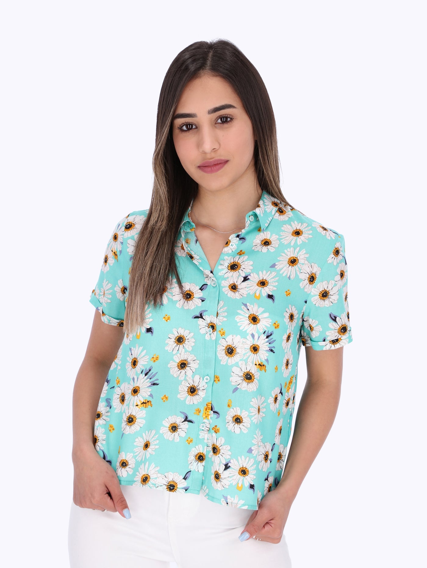 OR Women's Half Sleeve Floral Shirt