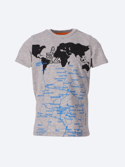 Ozone Kids Boys Map Print T-Shirt