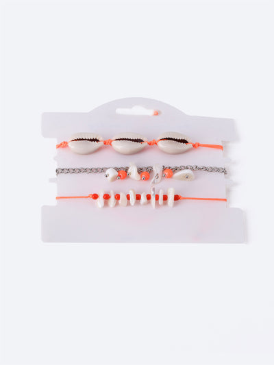 String Bracelet - Shell & Bead - Set of 3 Pieces